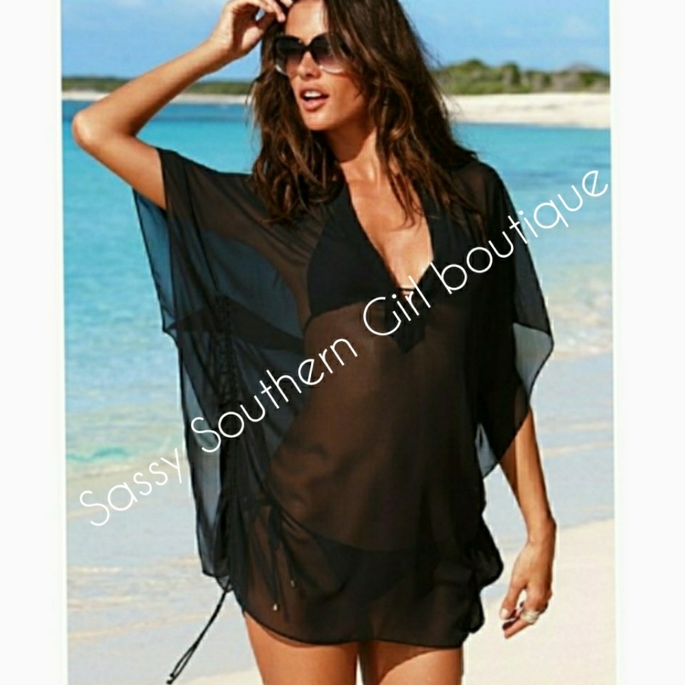 🆕⭐Black side tie swim cover up⭐
